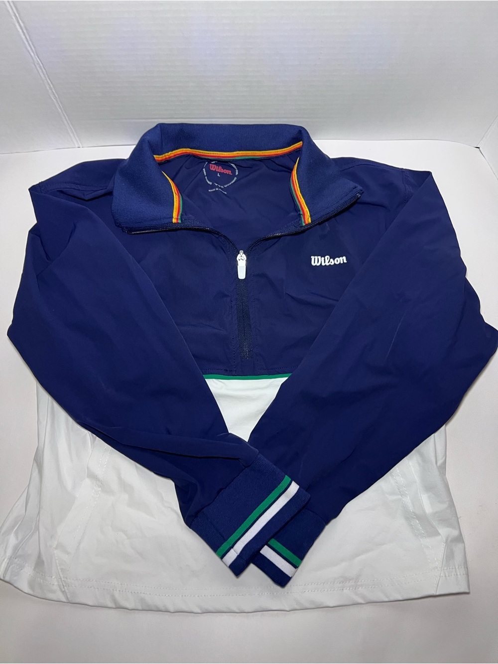 NWT Wilson Girls Colorblock Quarter-Zip Pullover Wind Jacket - Size Large